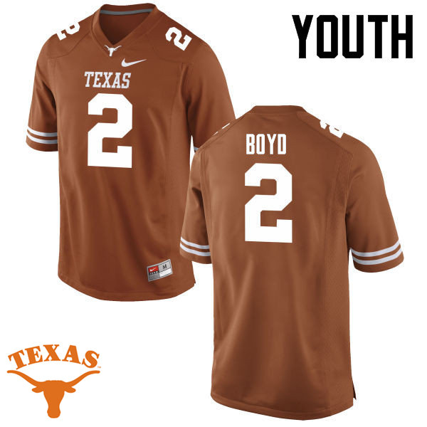 Youth #2 Kris Boyd Texas Longhorns College Football Jerseys-Tex Orange